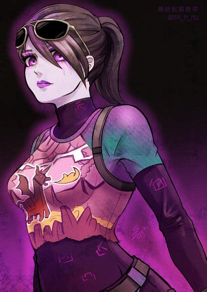 She wears a dark purple tight outfit with a picture of a horse on her chest. Dark Bomber (Bomber Dark) - Fortnite - Zerochan Anime ...