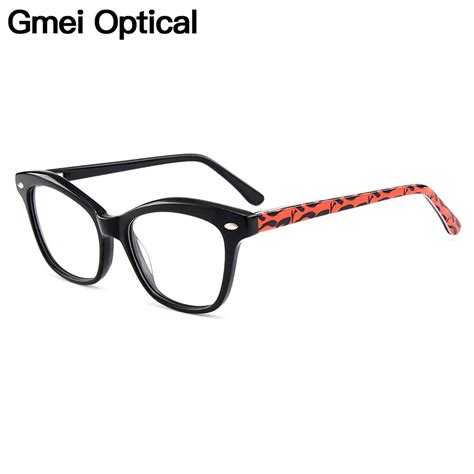 gmei optical trendy cat eye acetate full rim optical glasses frames women myopia presbyopia