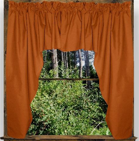 Candles, clocks, decorative storage, frames & display boxes Solid Rust Colored Swag Window Valance (optional center ...