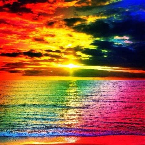 86 Sunset Ocean Rainbow Wallpapers On Wallpapersafari