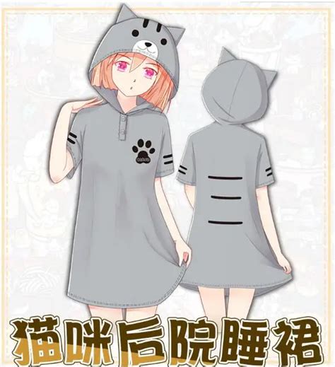 Anime Neko Atsume Hoodies Manzokusan Fleece Coat Cat Backyard Cat Ears
