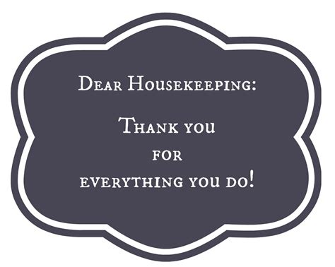 You will perform a variety of. Thank You Notes for Hotel Housekeeping {Printables | Housekeeping and Note