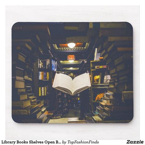 Library Books Shelves Open Book Read Mouse Pad Library Books Mouse