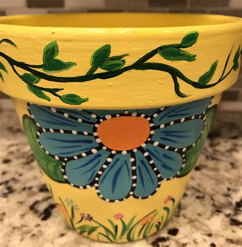Pin By Nancy Smookler Coplin On Clay Pots Decorated Flower Pots Clay