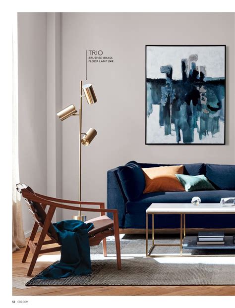 Cb2 February Catalog 2019 Page 52 53 Blue Couch Living Room
