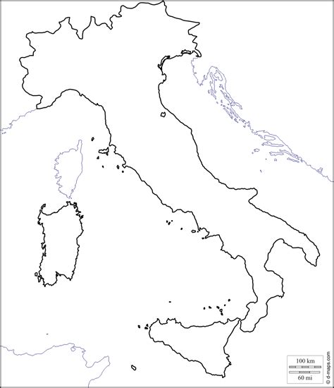 Printable Map Of Italy Black And White Clip Art Library