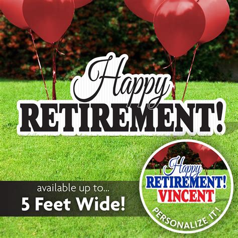 Happy Retirement Yard Sign Yard Card Personalized Happy Retirement