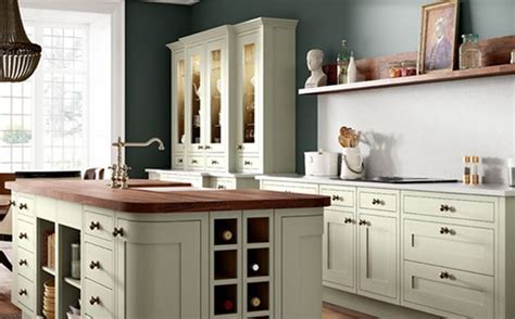 Beautiful kitchen features sage green cabinets paired with white. Heritage Sage Green Kitchen | Wickes.co.uk | Traditional ...