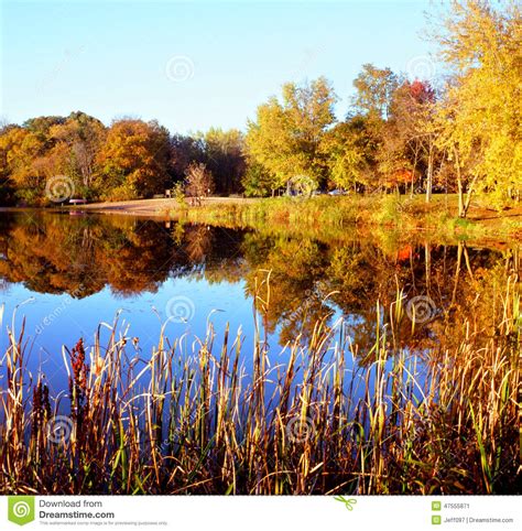 Autumn Lake Reflections Minnesota Stock Image Image Of Picturesque
