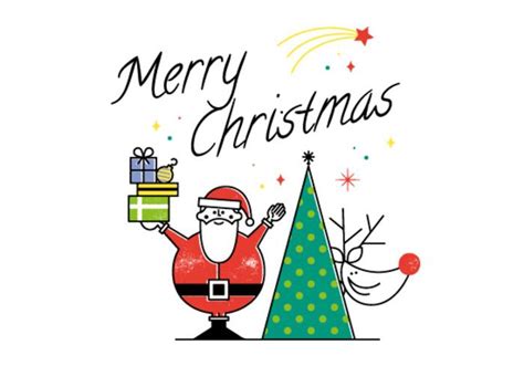 Free Merry Christmas Vector Card Download Free Vector Art Stock