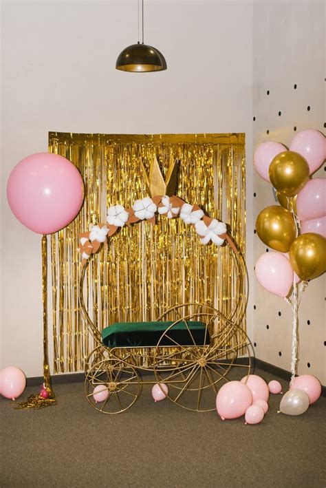 Photo Zone For A Girl`s Birthday Party Cinderella Or Princess Carriage