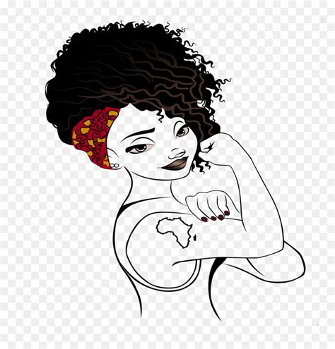 Transparent Woman Face Silhouette Png - Black Girl Drawing Afro, Png