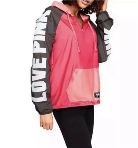 Victorias Secret Pink Anorak Windbreaker Hoodie Xs Limited Edition Jacket New Victoriassecret