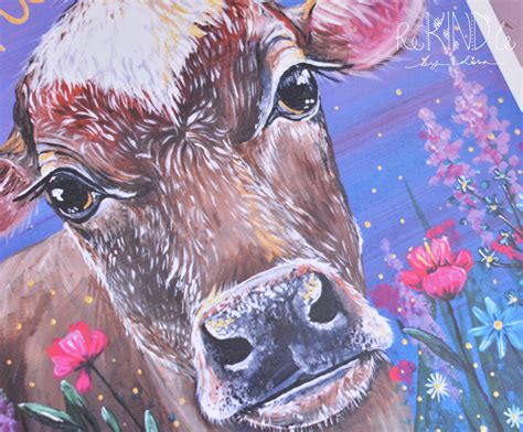 A4a5 Vegan Art Print Eco Friendly Cow Painting Vegan Etsy