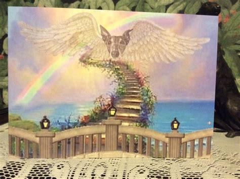 Beautiful Greyhound Rainbow Bridge Sympathy Card Etsy