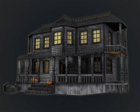 3d model haunted halloween house vr ar low poly max obj 3ds fbx mtl tga