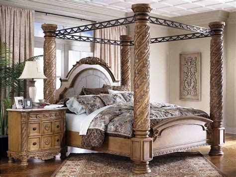 Check spelling or type a new query. Bedroom: Gorgeous Cherry Wood Canopy Bed With Wrought Iron ...
