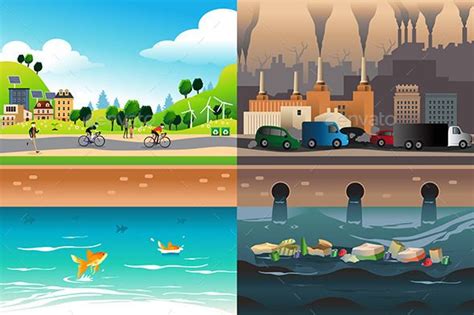Our regulations and other organizations are trying challenging to resist the rise of pollution, using various ways and promoting the usage of green energy. Healthy City Versus Polluted City in 2020 (With images ...