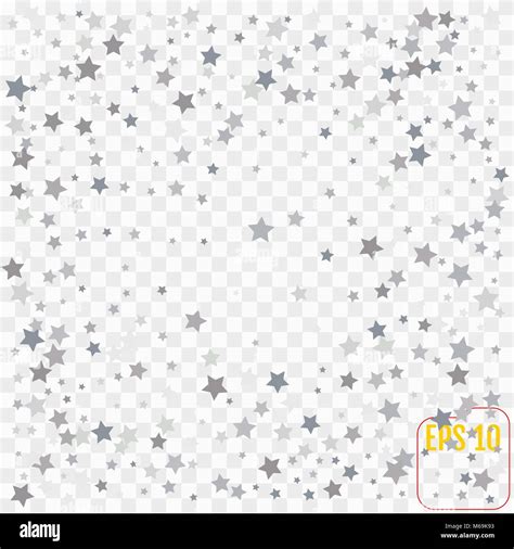 Silver Stars On Transparent Background Abstract Background Glitter