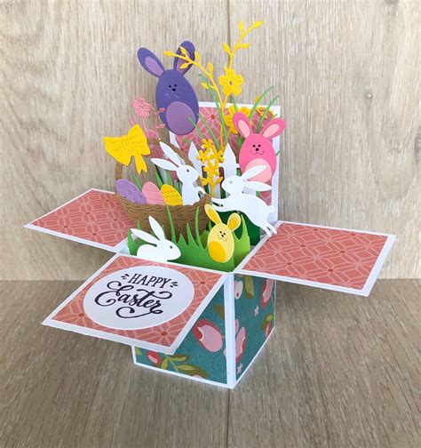 Pop Up Easter Card 3d Colorful Easter Pop Up Box Card Etsy Easter