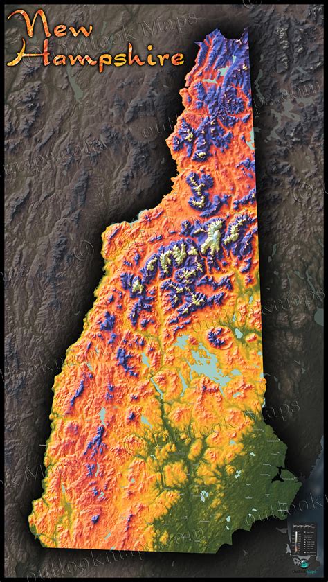 New Hampshire Topography Map Physical Terrain And Mountains