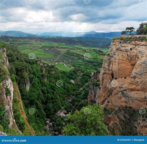 Scenic Gorge In Ronda Town Andalusia Spain Stock Image Image Of