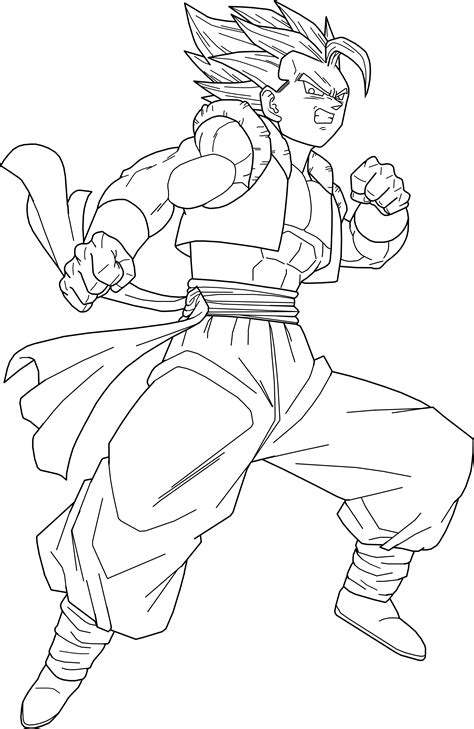 Dragon ball z coloring pages coloring pages. Gogeta Lineart by BrusselTheSaiyan on DeviantArt