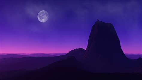 Mountain Moon Night Dusk 4k 4780f Wallpaper Pc Desktop