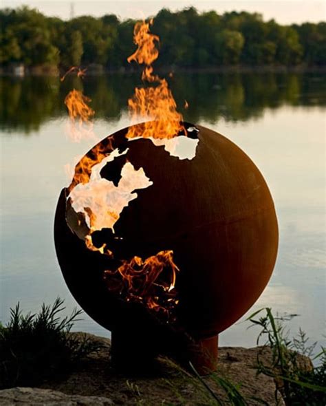 Planet Earth Fire Pit The Awesomer