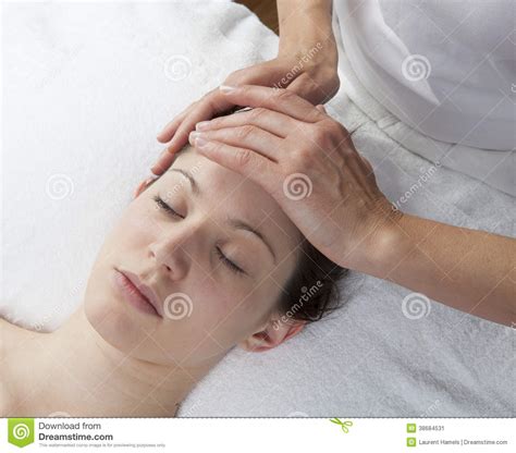Forehead Massage To Remove Migraine Stock Image Image Of Healing