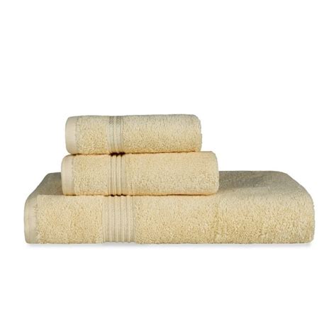 Superior Derry Solid Egyptian Cotton 3 Piece Towel Set Canary
