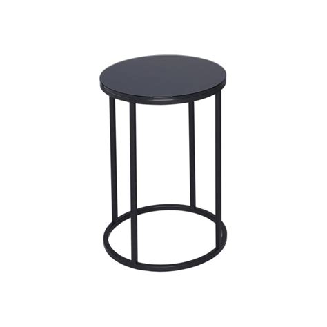 Buy Black Glass And Black Metal Circular Side Table From Fusion Living