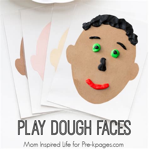 Making Faces Play Dough Activity Pre K Pages