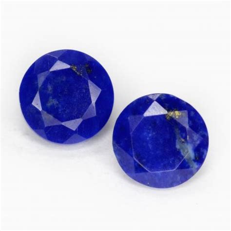 08 Carat 2 Pcs Round 593 Mm Blue Lapis Lazuli Gemstones