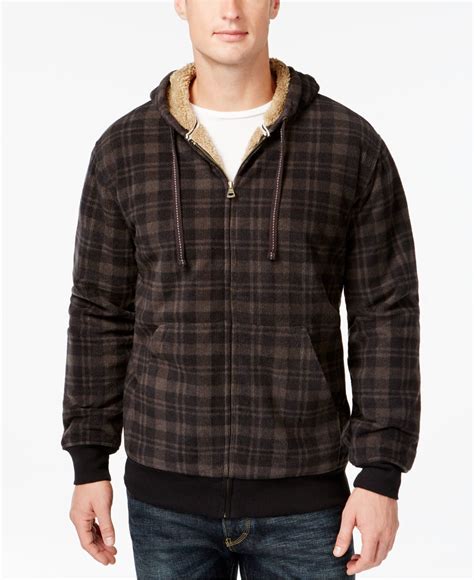 Warm, wicking and breathable jackets that keep you dry from the inside out. Weatherproof Vintage Plaid Sherpa Fleece Hoodie in ...