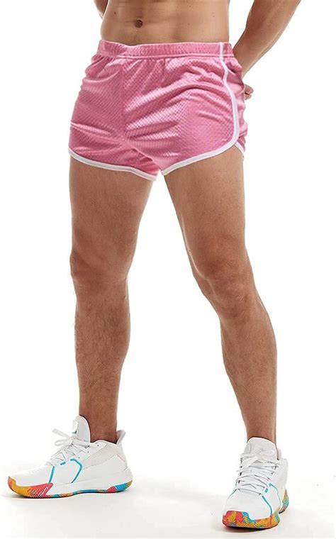 Aimpact Mens 3 Inch Bodybuilding Fitness Shorts Mesh Vintage Quick Dry