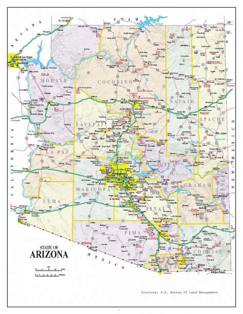 Detailed Arizona Map Maps In 2019 Map Printable Maps Arizona