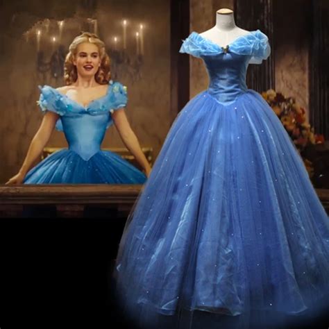 New Movie Deluxe Cinderella Dress Cosplay Costume Party Dress Princess