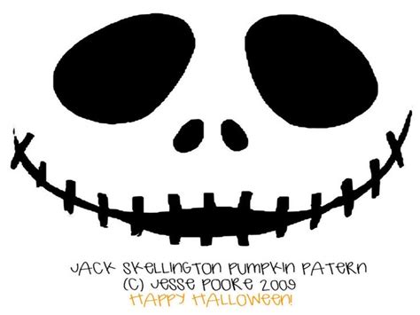 Free Printable Jack Skellington Pumpkin Carving Stencil Template