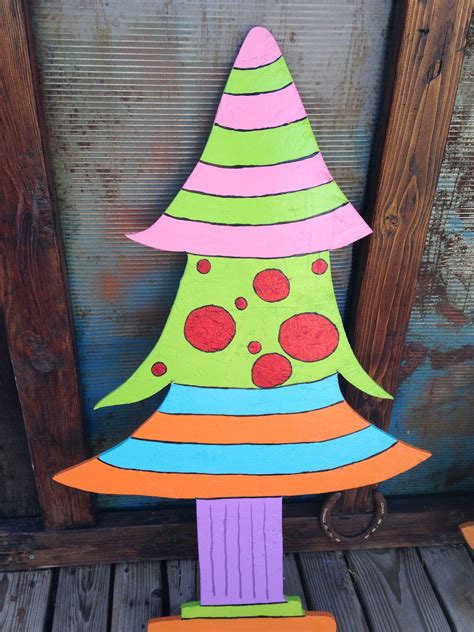 Whoville Tree Painted By Us Christmas Diy Wood Grinch Christmas Party