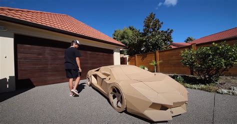 Cardborghini The Cardboard Lamborghini Aventador Sells For Real Car
