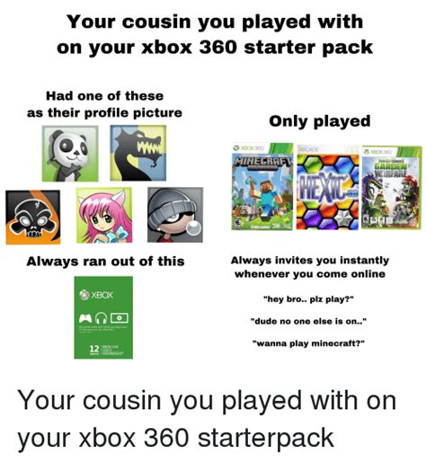 Your Cousin You Played With On Your Xbox 360 Starter Pack