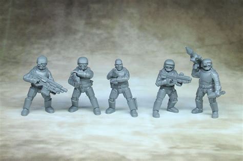 Heavy Clone Armored Infantry Sci Fi Plastic Toy Soldiers 6 Figures