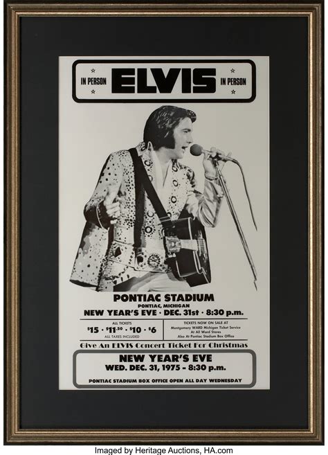 Elvis Presley 1975 Concert Poster From The Collection Of Colonel Lot