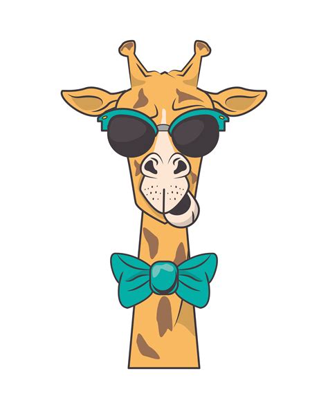 Funny Giraffe With Sunglasses Cool Style 2002888 Vector Art At Vecteezy