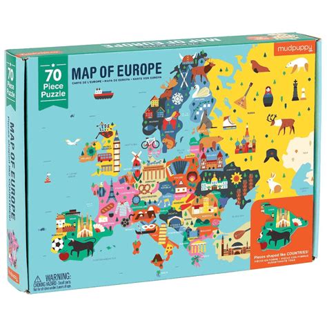 Mudpuppy Map Of Europe 70 Pc Puzzle Jigsaw Puzzles