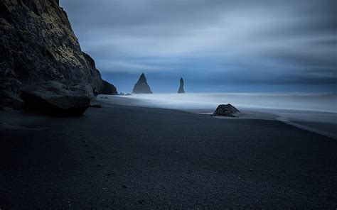 Seashore Iceland Nature Sea Beach Cliff Coast Landscape Hd