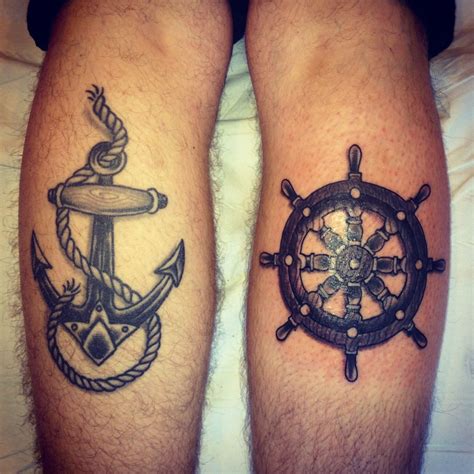 Traditional ship tattoo, tattoo, ink, ship tattoo, traditional tattoos, bold lines, bold will hold, inked dudes Nautical Tattoo's - anchor and ships wheel (With images ...
