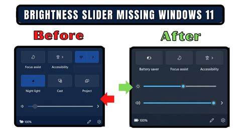 How To Fix Missing Screen Brightness Slider Option In Windows 11 Youtube