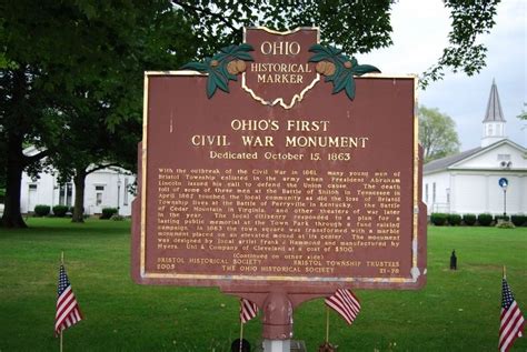 Ohios First Civil War Monument Historical Marker